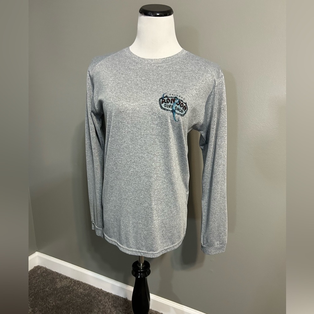 Ron Jon surf shop long sleeve dry fit shirt‎ with artwork on front and back